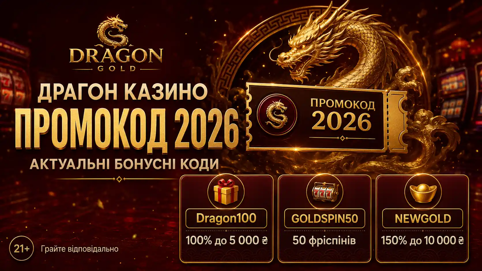 Драгон казино промокод 2026 &mdash; актуальні бонусні коди Dragon Gold Casino